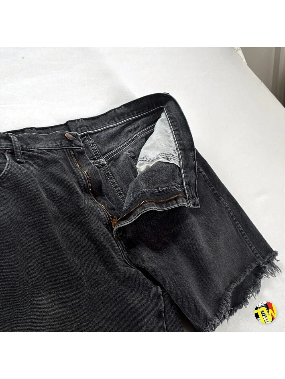 Vintage 80s 90s Rustler Cut Off Jean Shorts Faded Black